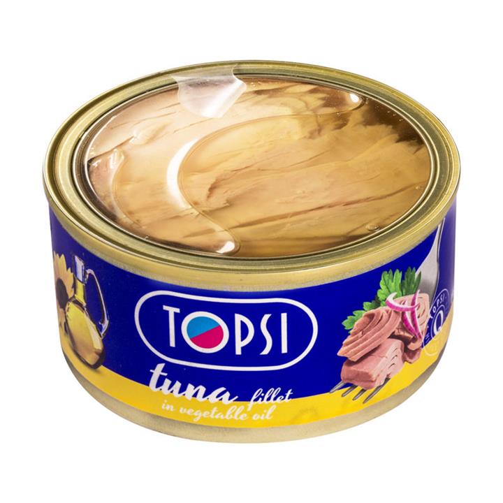 کنسرو ماهی فیله تن در روغن گیاهی تاپسی - 180 گرم Topsi Tuna Fillet In Vegetable Oil 180gr